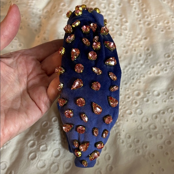 Lele Sadoughi Embellished Blue and Pink Headband - Picture 2 of 4